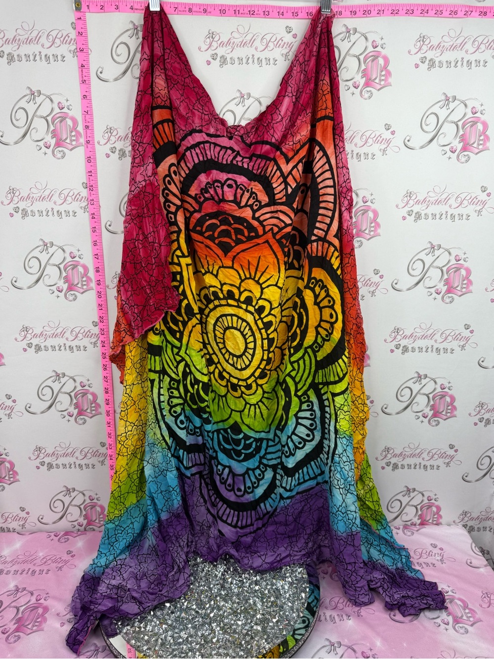 Scarf or tapestry wall mandala Boho Rainbow Floral Wrap Scarf - Multicolor - Picture 1 of 6
